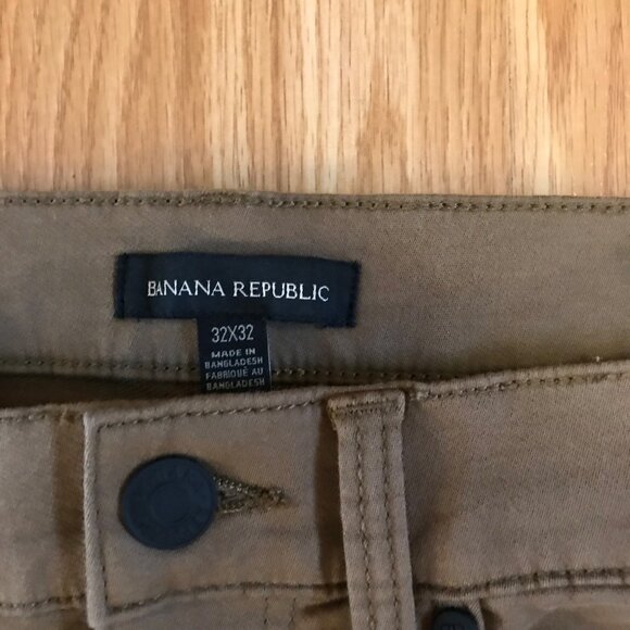 Banana Republic Mens Khaki Slim Fit Pants 32x32 Cotton Stretch - Picture 2 of 6